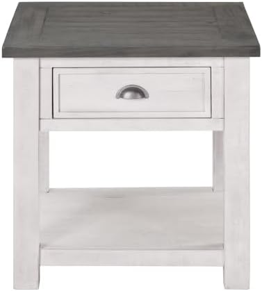 Martin Svensson Home Monterey Solid Wood End Table White by Unknown