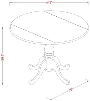 East West Furniture DLT-BLK-TP Dublin Modern Kitchen Table - Image 3