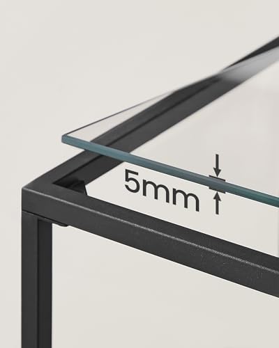 VASAGLE 39.4 Inchs Console Sofa Table, Tempered Glass, 2 Shelves - Image 7