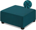 NeColorLife Velvet Square & Rectangular Ottoman Cover, Lake Blue by NeColorLife