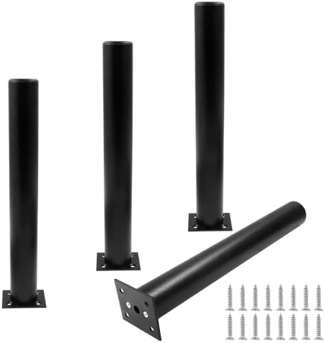 4-Pack Adjustable Aluminum Alloy Furniture Legs 12" Height Black by Kyuionty