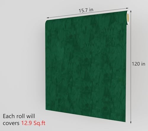Decotalk Velvet Wallpaper Green Velvet Peel and Stick Wallpaper 15.7x120 Inch - Image 7