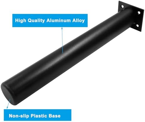 4-Pack Adjustable Aluminum Alloy Furniture Legs 12" Height Black - Image 4