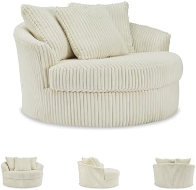 Signature Design by Ashley Lindyn White Oversized Swivel Accent Chair - Image 7