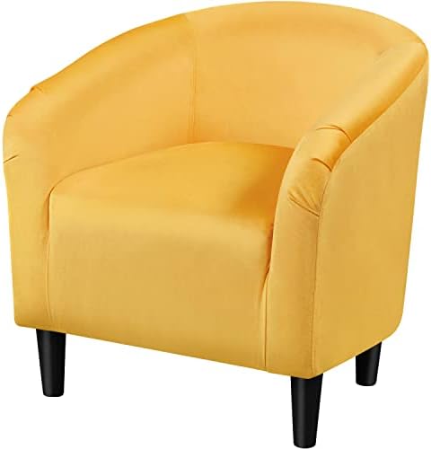 Topeakmart 25.5in Wide Small Velvet Barrel Accent Chair - Image 6
