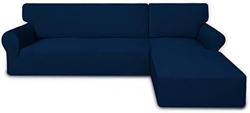 PureFit Stretch Sectional Couch Covers 2 pcs Non Slip L Shape Sofa Cover by PureFit