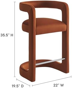 Modway Winslow Performance Velvet Counter Stool - Image 3