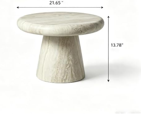 WILLIAMSPACE 21.65" Faux Marble Round Coffee Table - Image 2