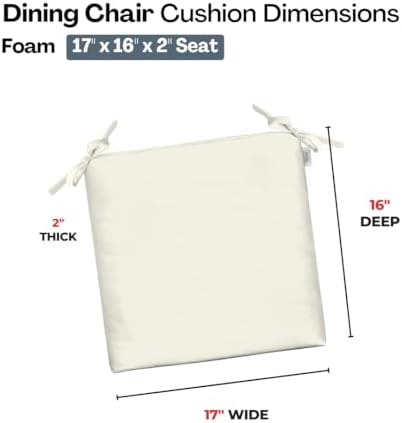 RSH DECOR: Sunbrella Foam Chair Cushions Set of 2 | 17" x 16" x 2" | - Image 3