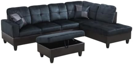 L-Shaped 3-Piece Lint and PVC Sofa by UOCFYK