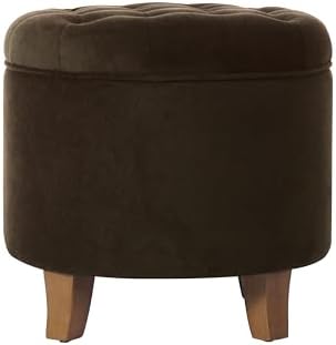 HomePop 19" Velvet Button Tufted Round Storage Ottoman by HomePop