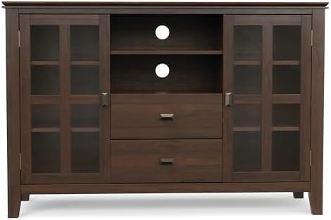 SIMPLIHOME Artisan 53" Wide Solid Wood TV Stand in Natural Aged Brown - Image 6