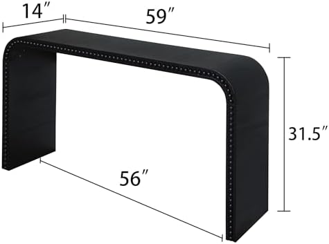 59" Wood Black Console Table - Image 2