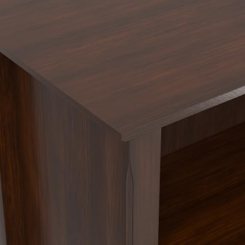 SIMPLIHOME Amherst 70" Tall Solid Wood 5-Shelf Bookcase in Russet Brown - Image 6