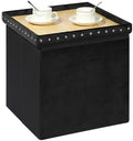 B FSOBEIIALEO Storage Ottoman Cube, 15.7" Velvet Folding Ottoman by BFSOBEIIALEO
