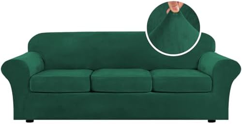 H.VERSAILTEX High Stretch Sofa Slipcover 4 Piece Cover Velvet Furniture by HVERSAILTEX