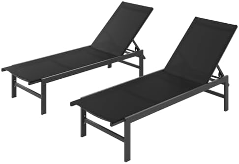 Vexwalx Pool Lounge Chairs Set of 2, Aluminum Lounge Chair Outdoor by Vexwalx