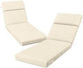 2 Pack Beige Outdoor Chaise Lounge Cushions by VOGVOG
