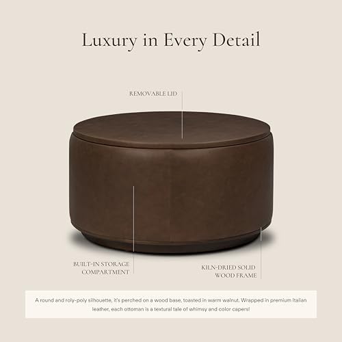 Poly & BARK Herve Storage Ottoman in Cocoa Brown Velvet - Image 4