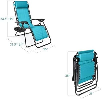 Best Choice Products Zero Gravity Chair Recliner, Peacock Blue - Image 3