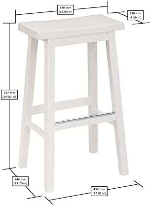 Amazon Basics Solid Wood Saddle-Seat Counter Height Bar Stools - Image 3