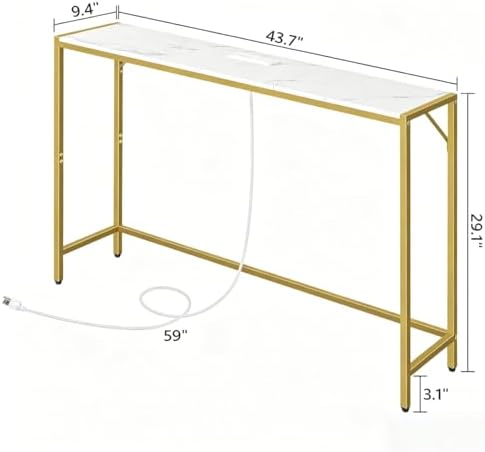 MAHANCRIS Console Table, Narrow Sofa Table, 43.7” Entrance Table - Image 3