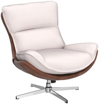 LukeAlon Linen Swivel Lounge Chair - Image 4