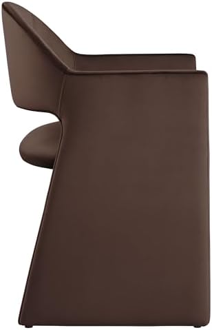 Modway Talia Performance Velvet Dining Armchair in Chocolate Brown - Image 6