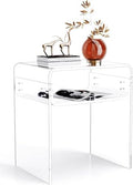 Clear Acrylic End Table 2-Tier Bedside nightstand by SolaroundAcrylicFurniture