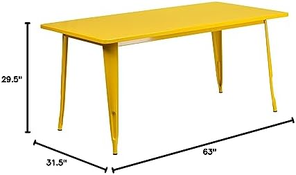 Flash Furniture 63" x 31.5" Metal Indoor-Outdoor Table - Image 3