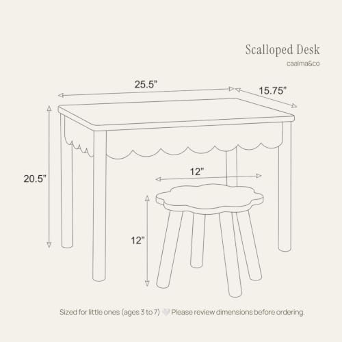 CAALMA Kids Table and Chair Set, Solid Wood - Image 6