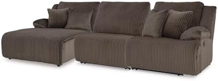 Signature Design by Ashley 3-Piece Reclining Sectional, Chocolate Brown by Unknown