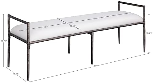 Meridian Furniture 22051Cream Axis Collection Modern | Contemporary Bench - Image 3