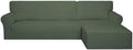 PureFit Stretch Sectional Couch Covers 2 pcs Non Slip L Shape Sofa Cover by PureFit