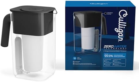 Culligan ZeroWater 10-Cup Pitcher Water Filter Removes PFAS, Matte Black - Image 2
