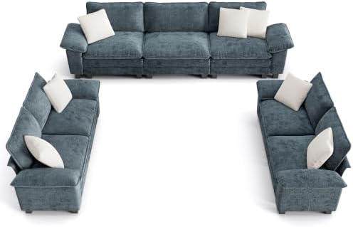 PHI VILLA 3-Piece Modular Sectional Cloud Couch and 2 Loveseats Sofa Set by PHIVILLA