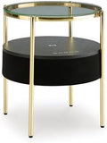 Signature Design by Ashley Nedman Modern Tempered Glass Tabletop Accent Table by Unknown