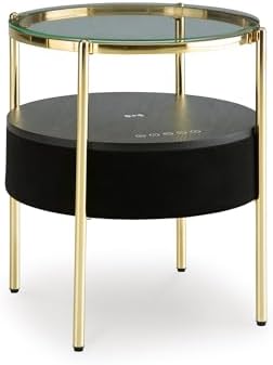 Signature Design by Ashley Nedman Modern Tempered Glass Tabletop Accent Table by Unknown