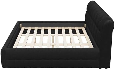 SOFTSEA California King Upholstered Bed Frame, Fleece Fabric Floor Platform Bed - Image 7