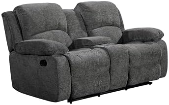 Betsy Furniture Soft Microfiber Reclining Sofa Set, Drop Down Table, Cupholder - Image 2