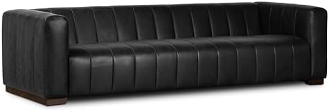 POLY & BARK Canale 99" Sofa in Onyx Black – Modern Living Room Couch by Unknown