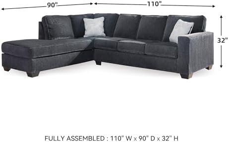 Signature Design by Ashley L-Shaped Pull Out Sectional Couch, Slate Gray - Image 3