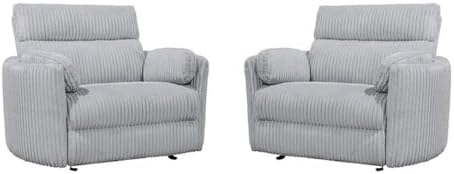 Pemberly Row XL Extra Wide Power Glider Recliner in Mega Gray by PEMBERLYROW
