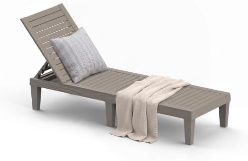 Outdoor Chaise Lounge Chairs, 5-Position Adjustable Backrest, Waterproof by ASKPASS