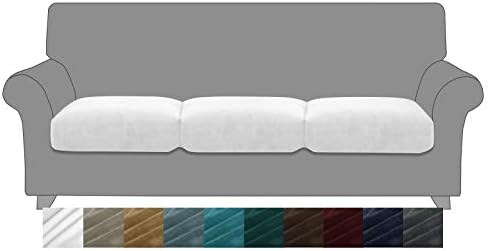 MAXIJIN Velvet Stretch Cushion Covers Fitted Couch Cushion Slipcovers Sofa Seat by MAXIJIN