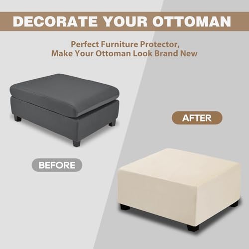 NeColorLife Velvet Square & Rectangular Ottoman Cover - Image 4