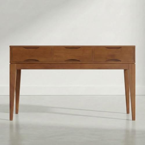 SIMPLIHOME Harper 54" Wide Solid Wood Console Table in Tawny Brown Teak - Image 5