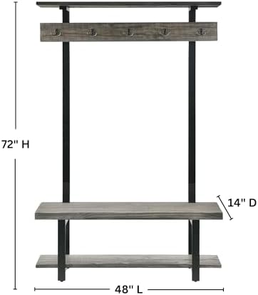 Pomona Solid Wood Entryway Hall Tree - Image 3