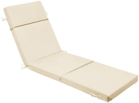 1Pack Beige Outdoor Chaise Lounge Cushions by VOGVOG