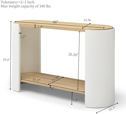 48" Console Table for Entryway, Small End Side Table, Nightstand - Image 2